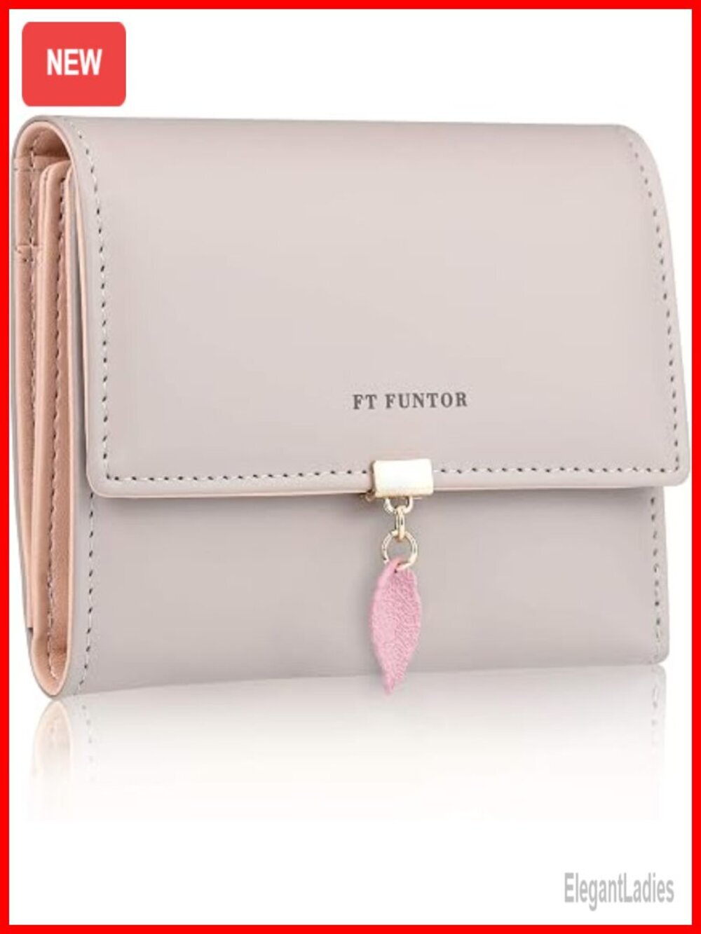 RFID Blocking Trifold Wallet for Women, Faux Leather, 6 Card Slots, ID Window,